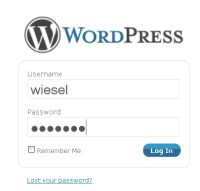 Loginfënster an de WordPress